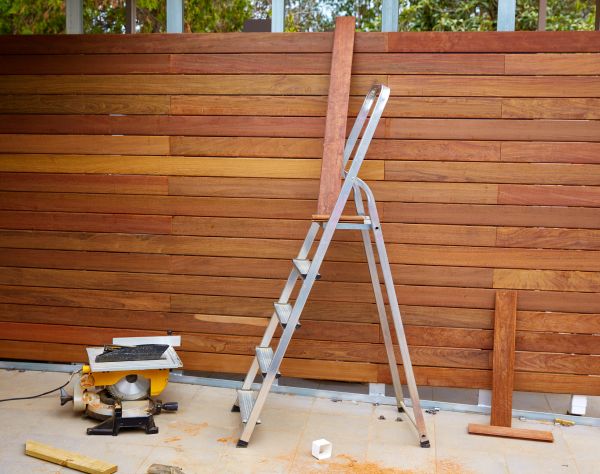Wood Panel Fence Installation in Conway
