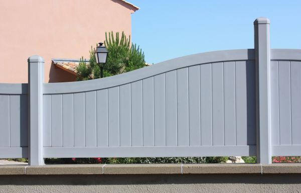 Gray Vinyl Fence Installation in Conway